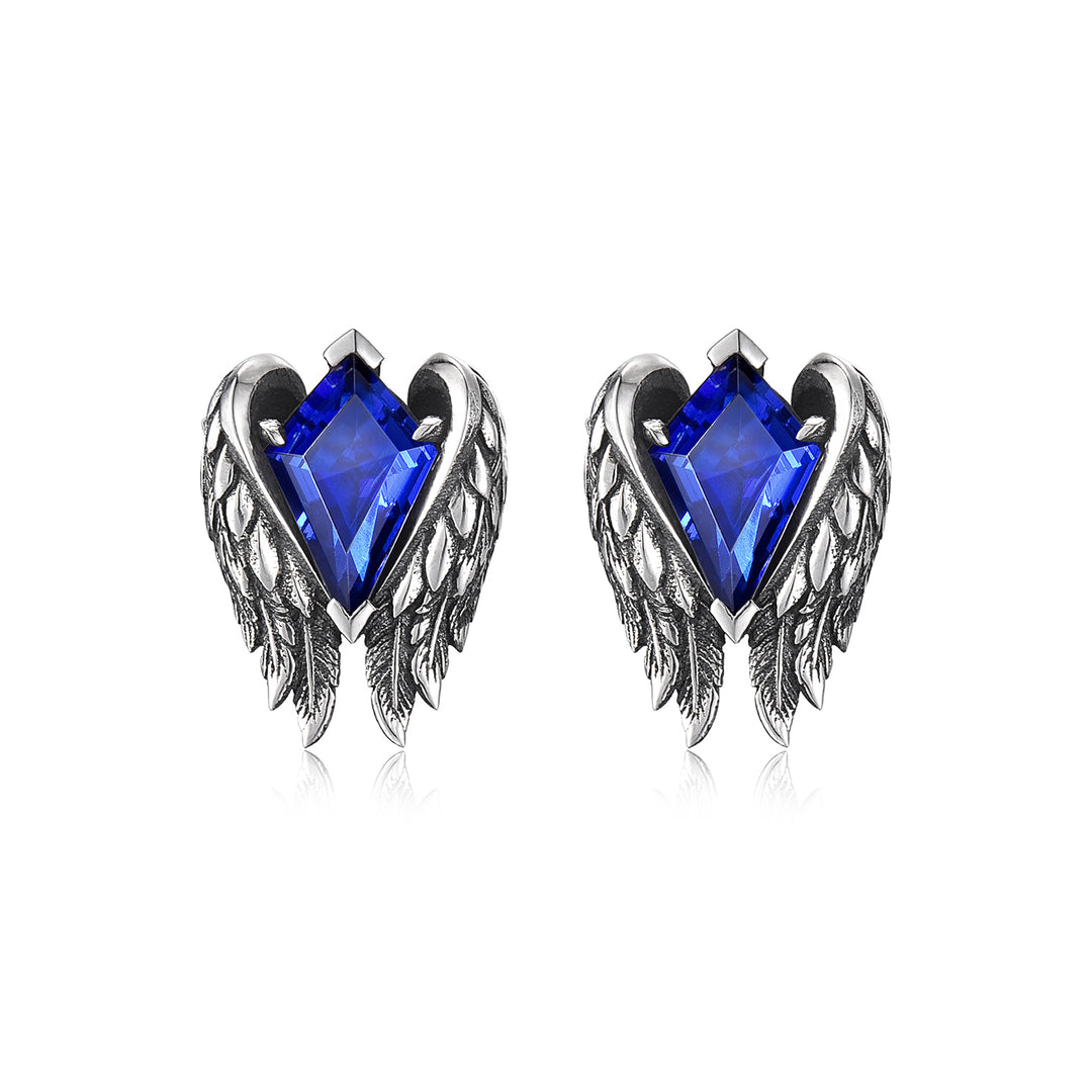 Vintage Sapphire Wings of Freedom Stud Earrings