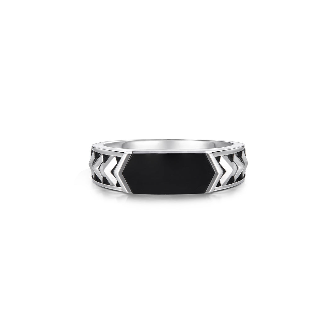 Black Onyx Armor Ring Band