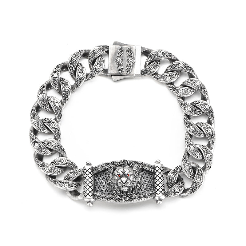 IDEAGEMER Lion Sterling Silver Bracelets
