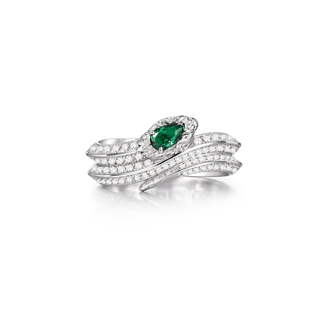 Iced Out Twisting Spirit Snake Ring