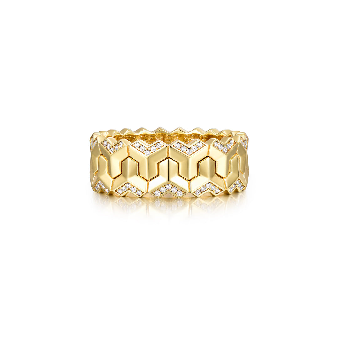 Iced Twin Row Mountain Armor Ring