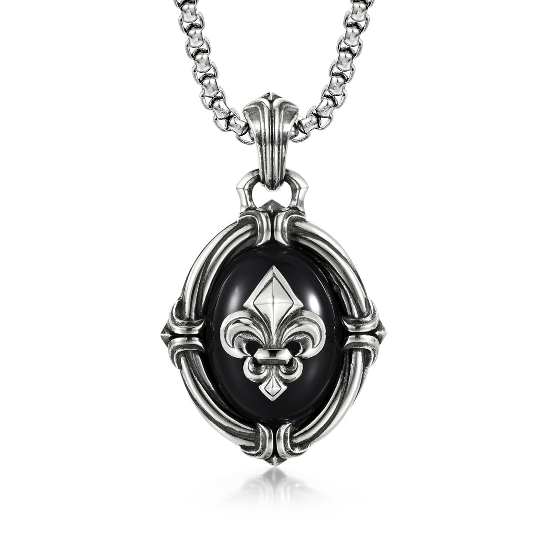 Vintage Fleur De Lis Medal Pendant