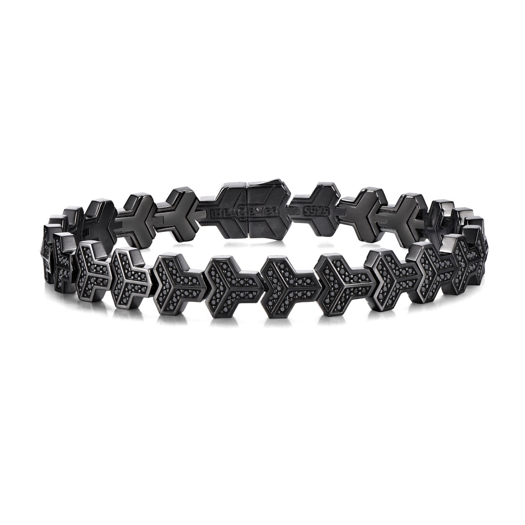Black Gold Single Row Armor Bracelet (New Type)