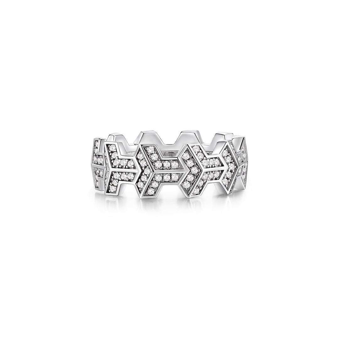 Bursted Ice Single Row Armor Ring