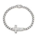 Sterling Silver Zircon Cross Bracelets