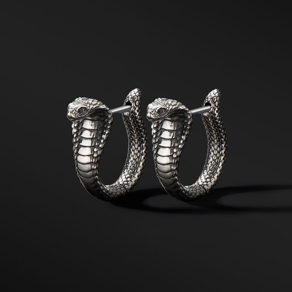Vintage King Cobra Hoop Earrings