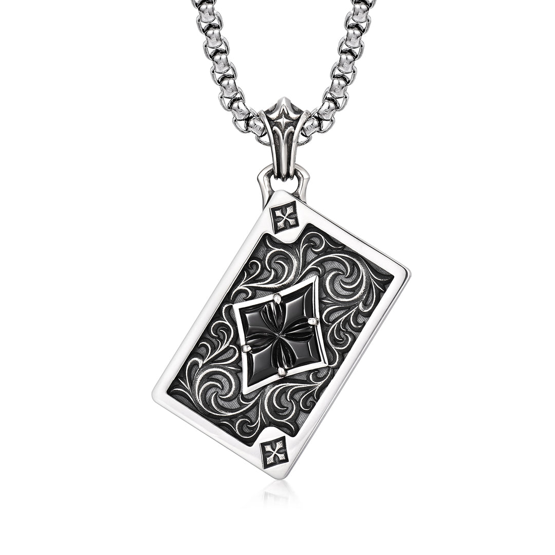 Black Playing Card Pendant