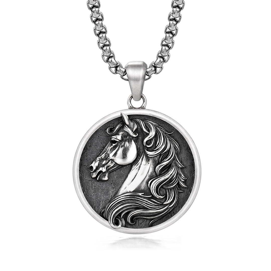 Vintage Horse Head Pendant Necklace
