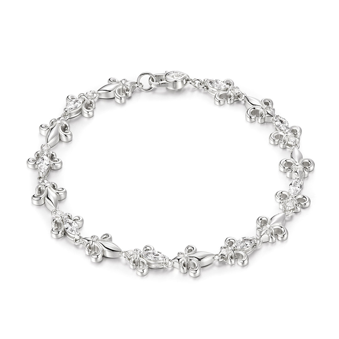 Fleur De Lis Marquise Gem Bracelet