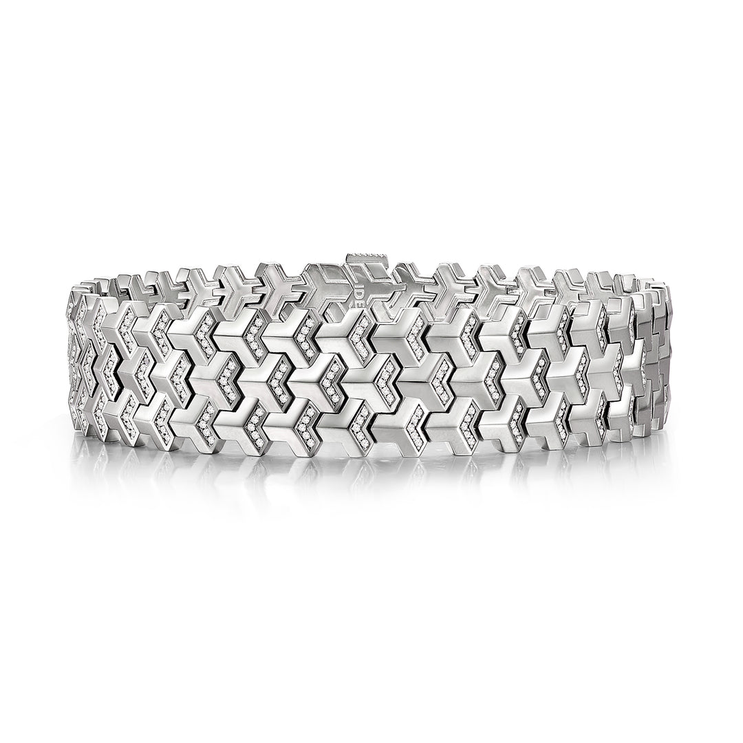 Solid Iced Triple Row Armor Bracelet