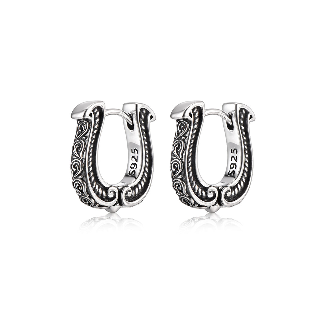 Vintage Horseshoe Hoop Earrings