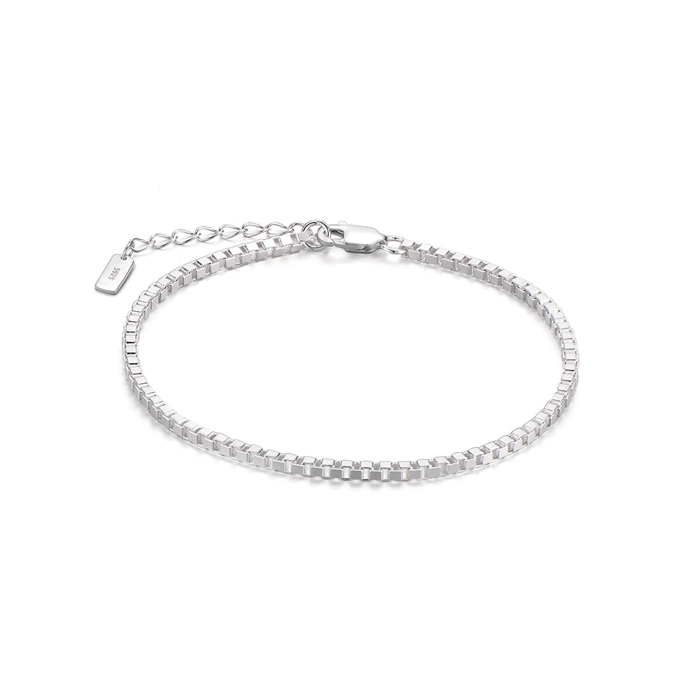 1.5 mm Sterling Silver Box Chain Bracelet