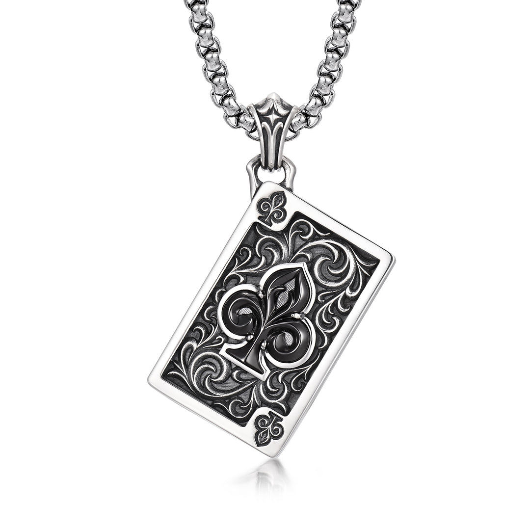 Black Club Suit Poker Card Pendant