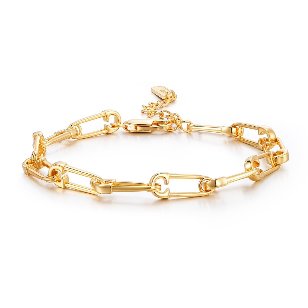 Shackle Safety Pin Link Bracelet