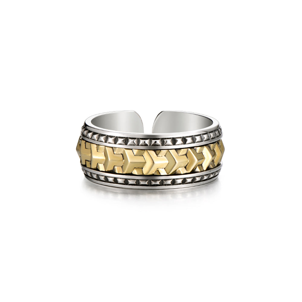 Vintage Gold Badges Armor Ring