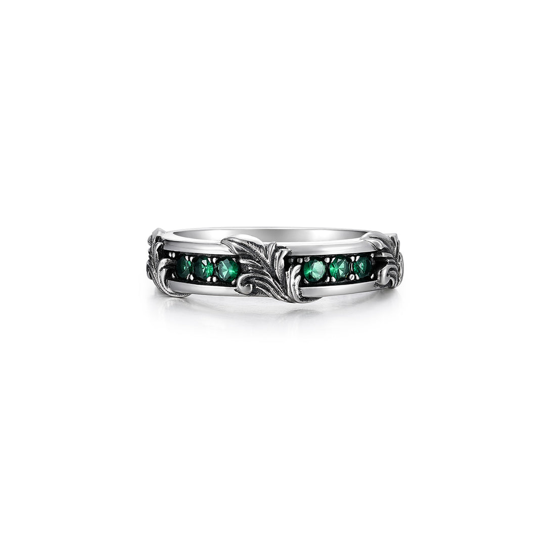 Vintage Emerald Arabesque Ring Band