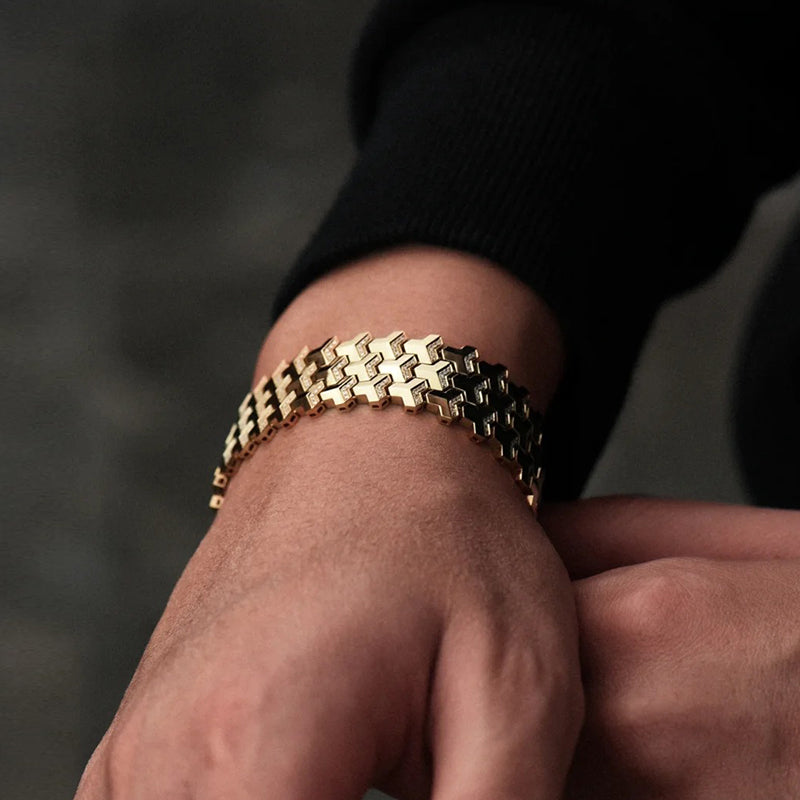 Custom 18K Gold Triple Row Armor Bracelet Deposit