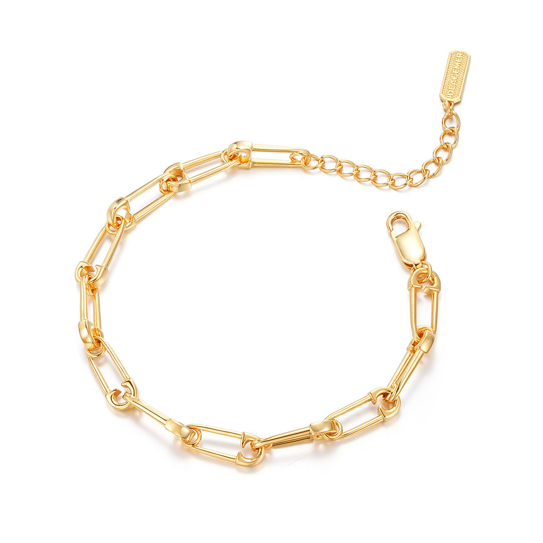 Shackle Safety Pin Link Bracelet