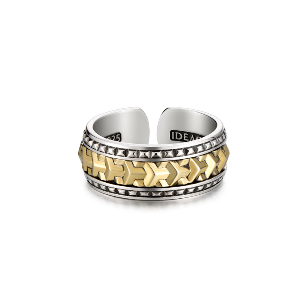 Vintage Gold Badges Armor Ring