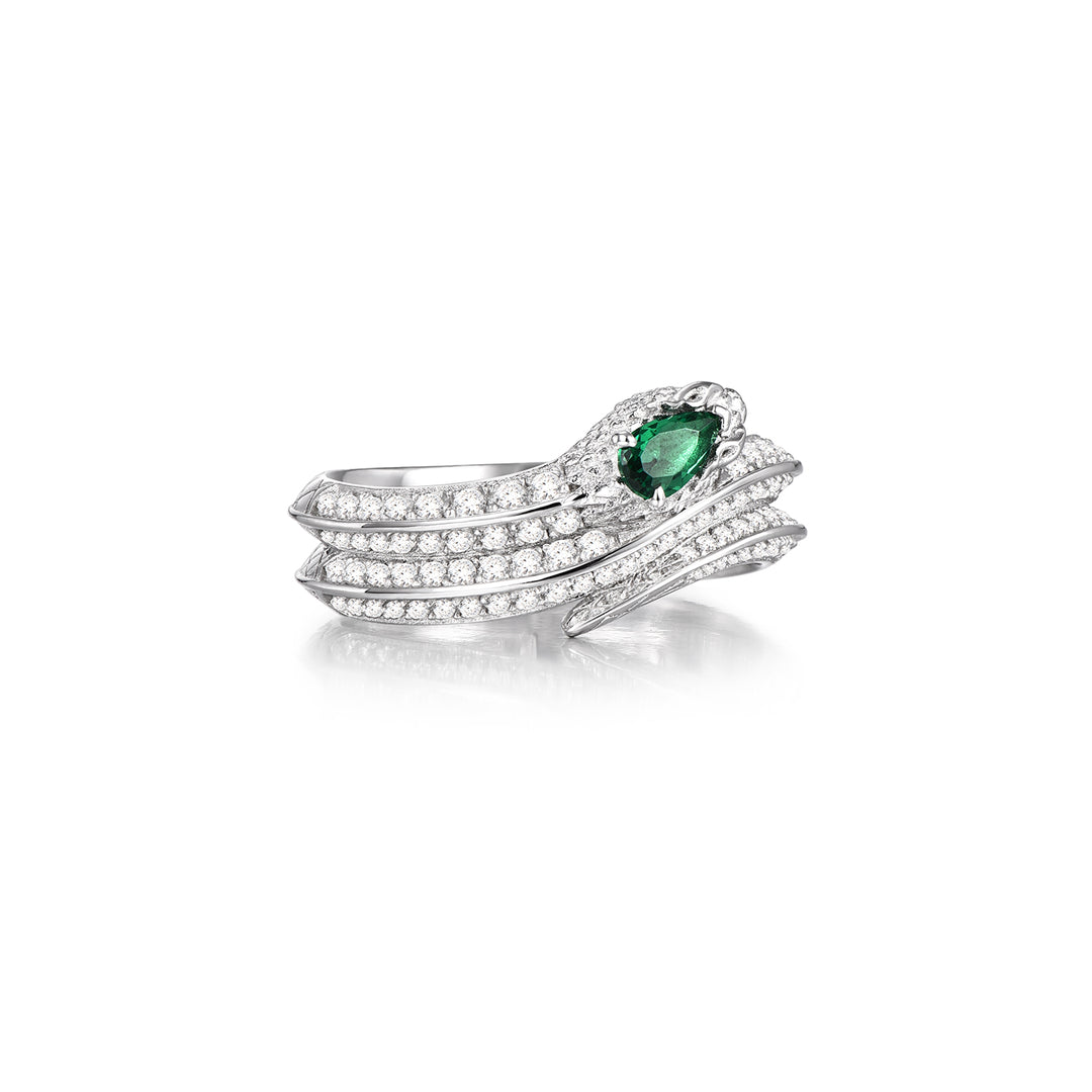 Iced Out Twisting Spirit Snake Ring
