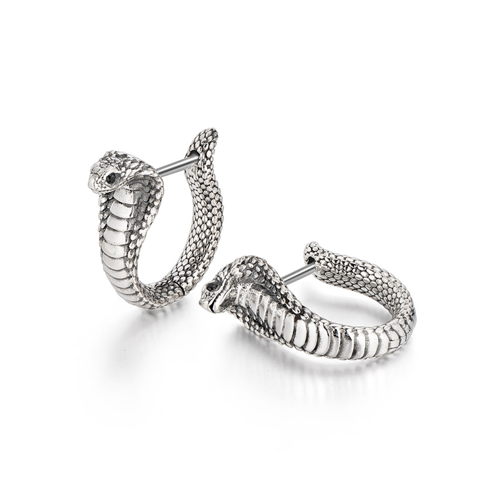 Vintage King Cobra Hoop Earrings