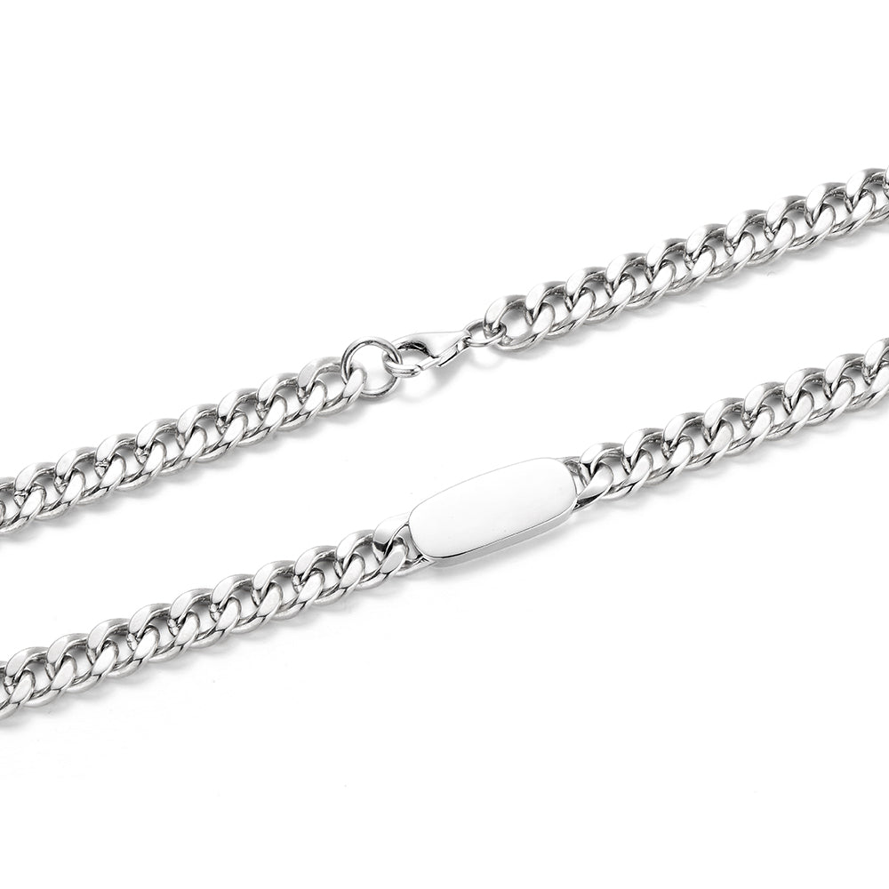 8mm Solid Nameplate Cuban Link Chain