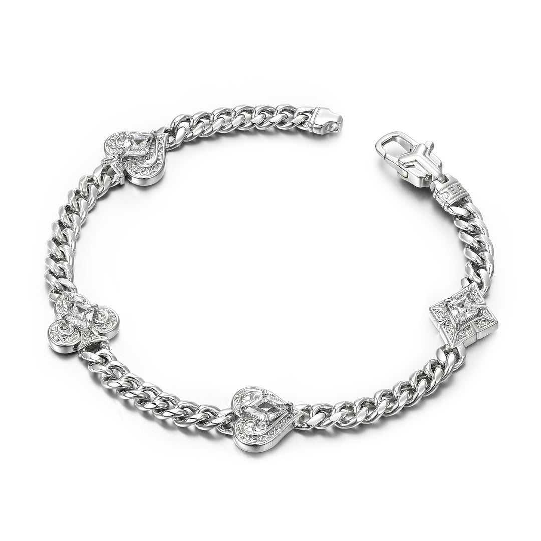 Fleur-De-Lis Iris Cuban Bracelet