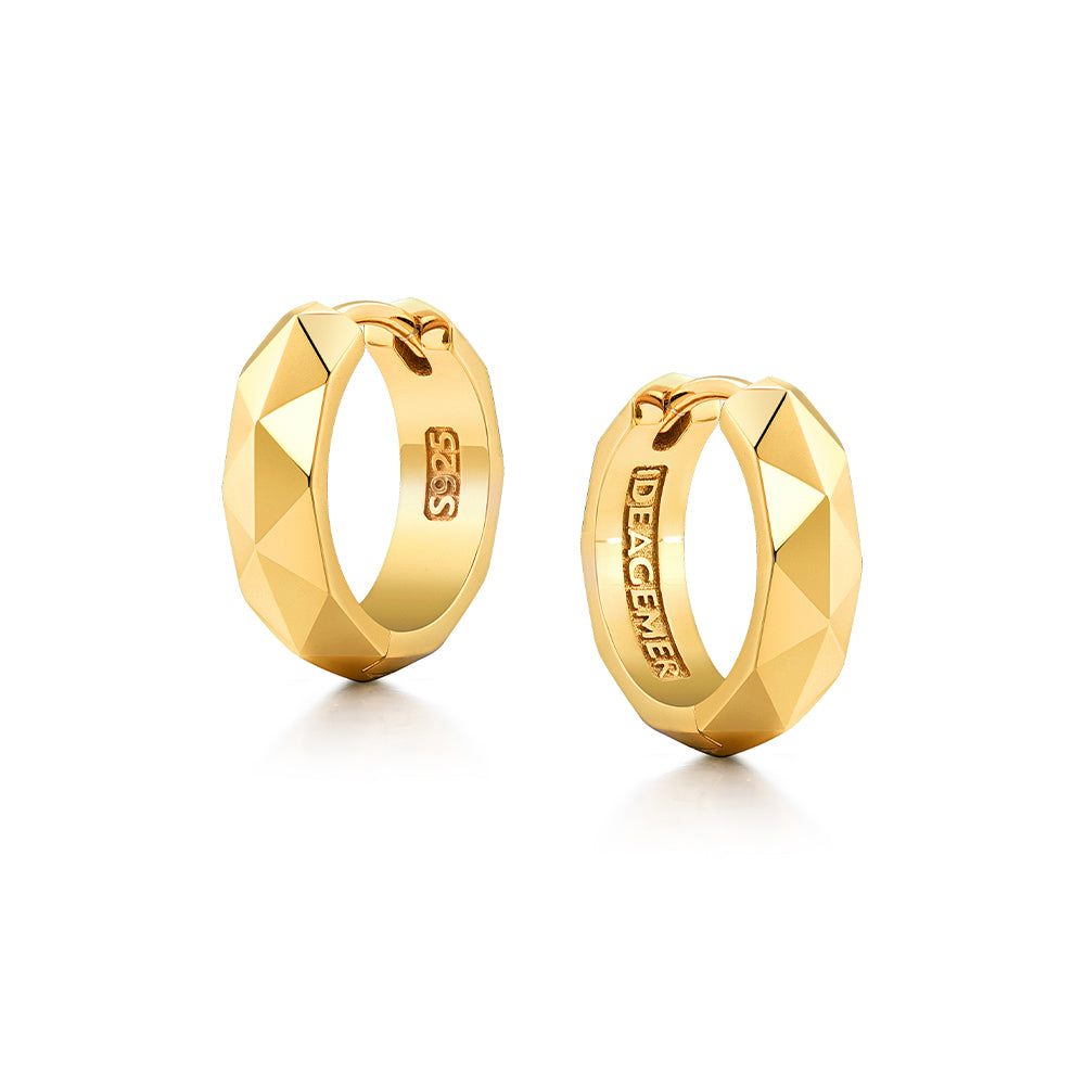 Multi Faceted Hoop Earrings