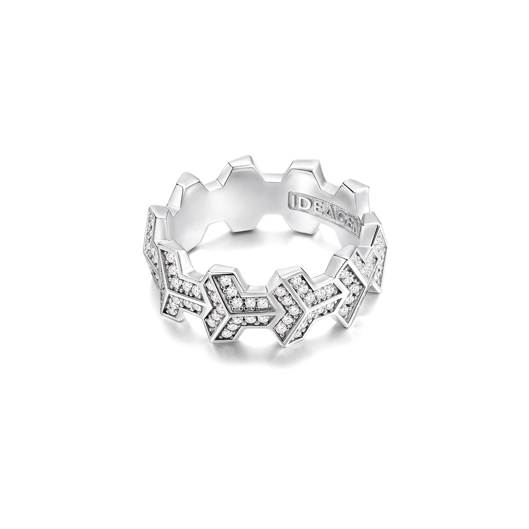 Bursted Ice Single Row Armor Ring