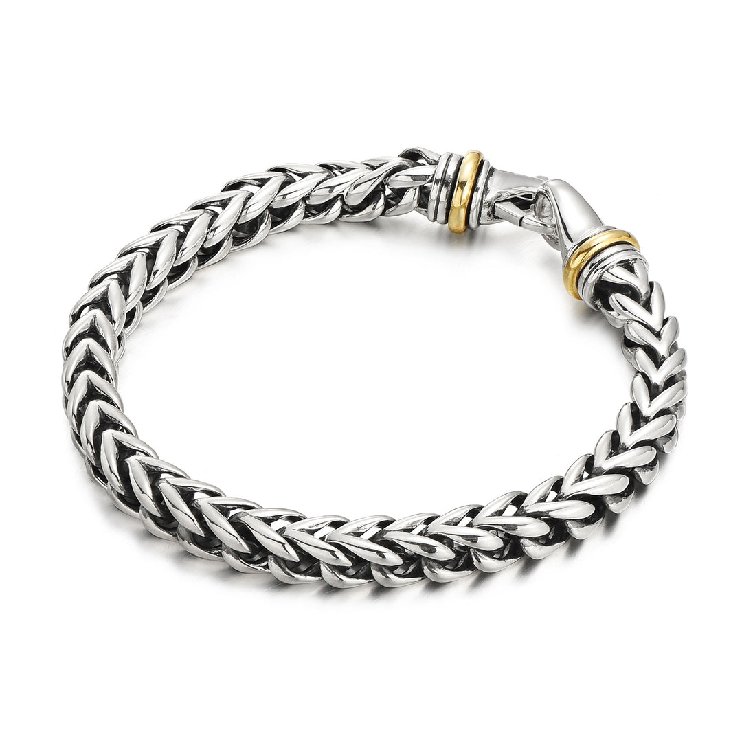 Vintage Two-Tone Horsewhip Chain Bracelet