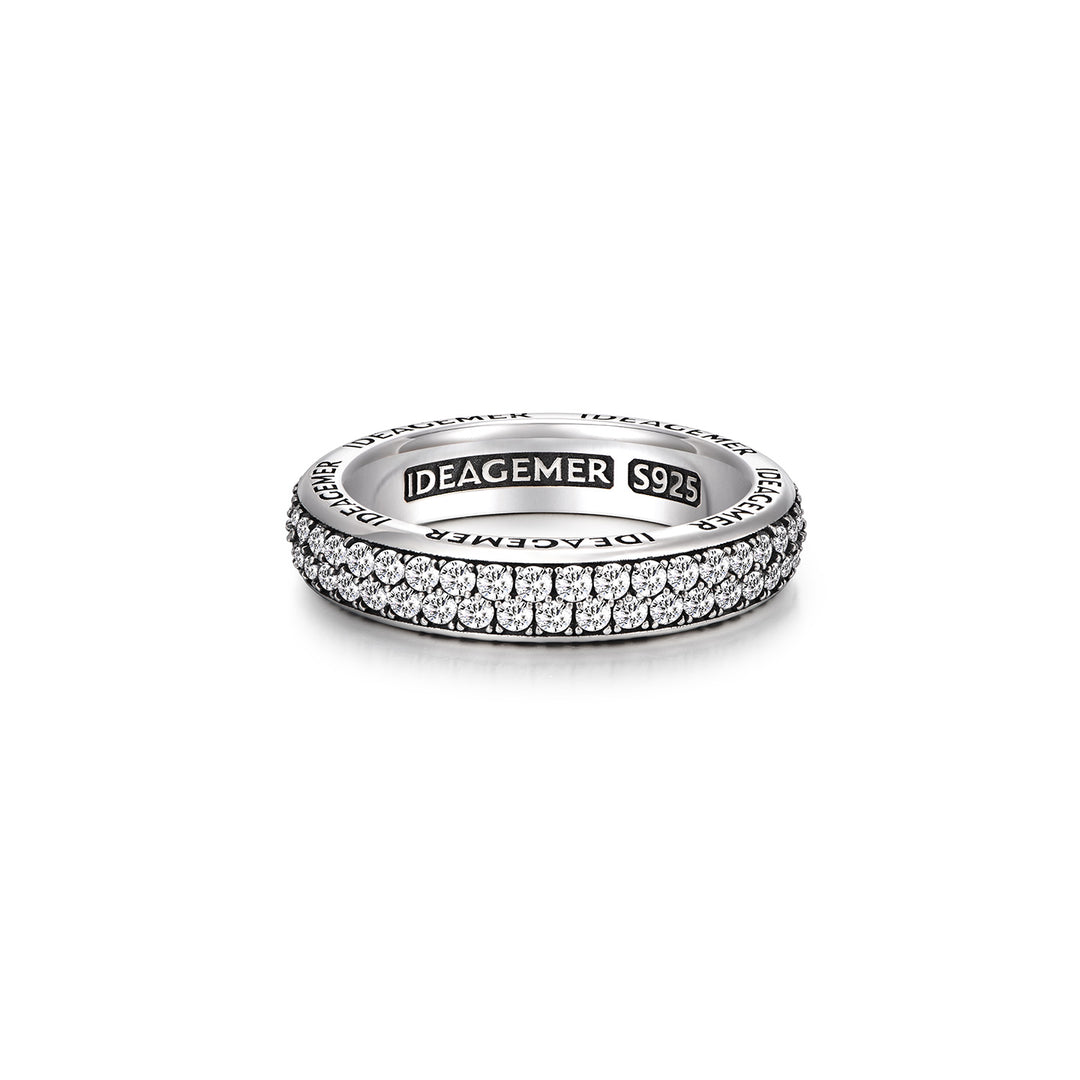 Iced Double Row Ring Band