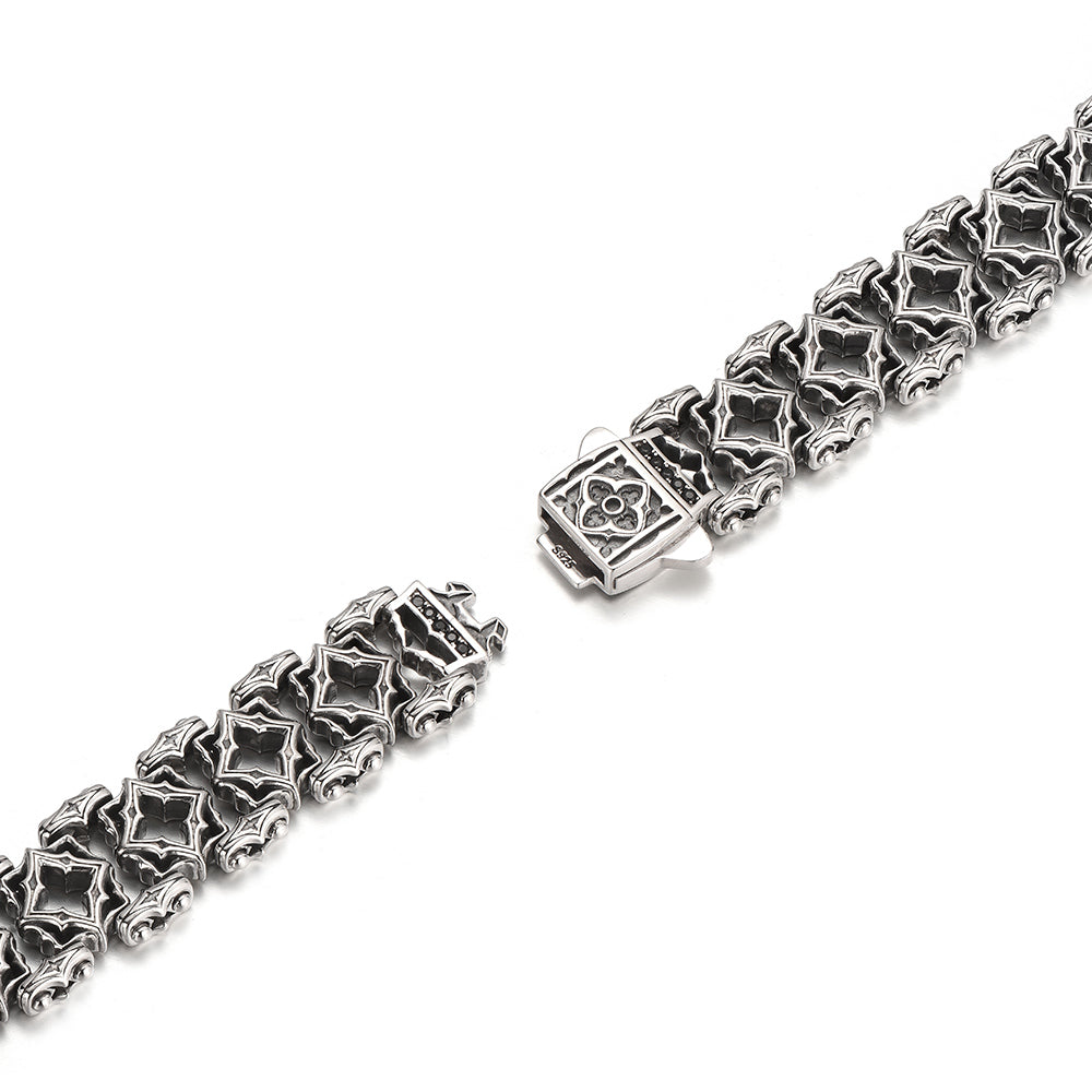 Vintage Four Pointed Star Link Chain Bracelet
