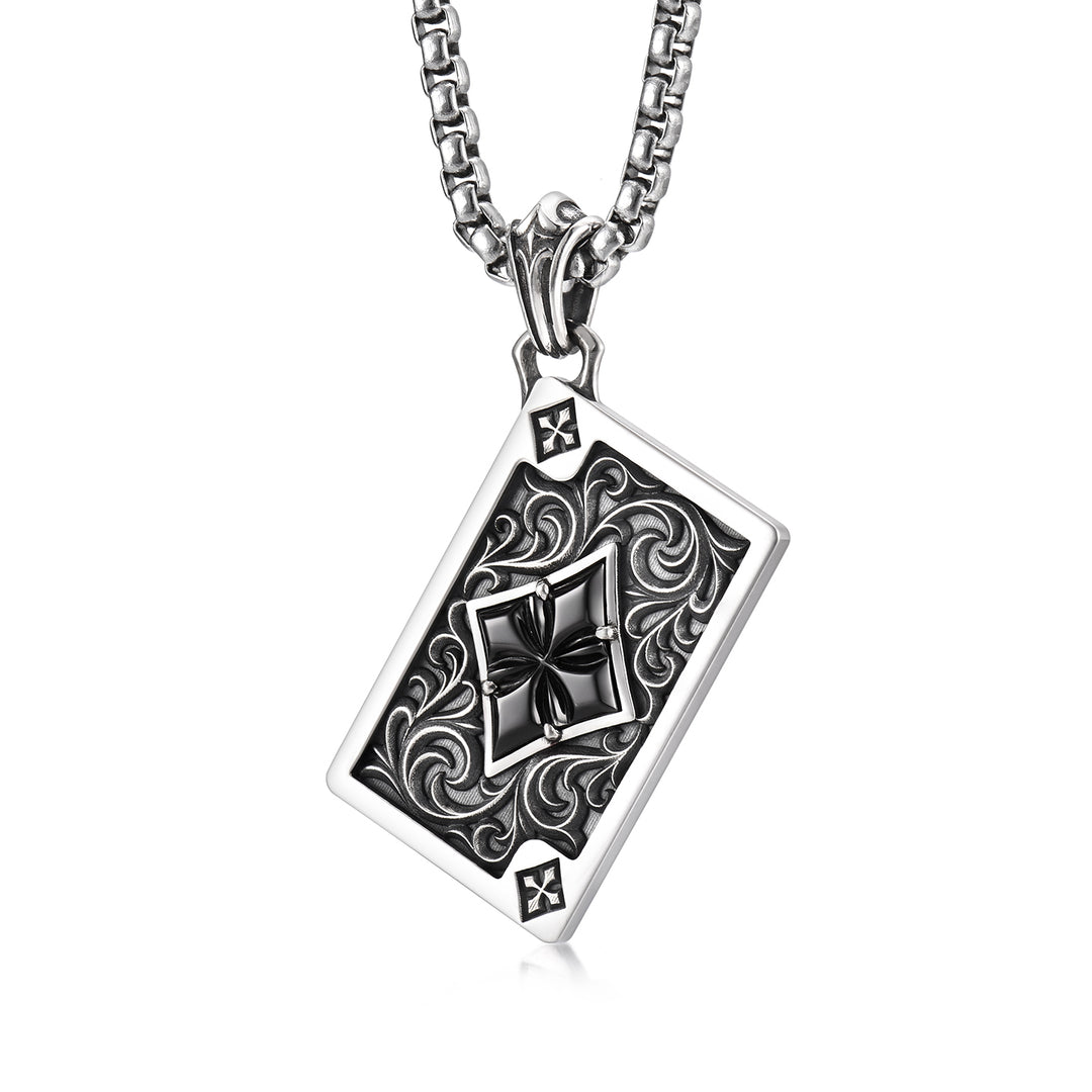 Black Playing Card Pendant