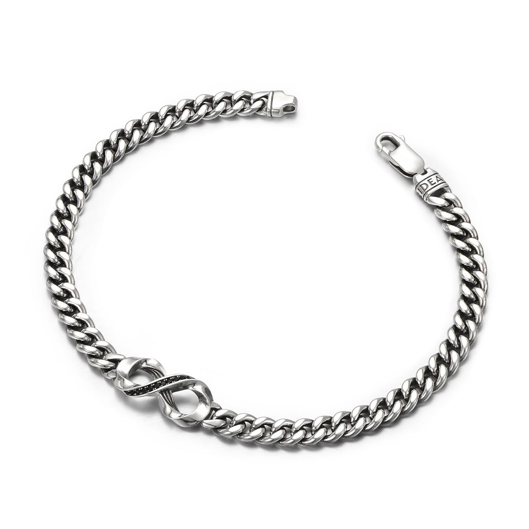 Vintage Infinity Möbius Loop Cuban Link Bracelet