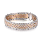 18K Gold Honeycomb Bracelet With Diamonds