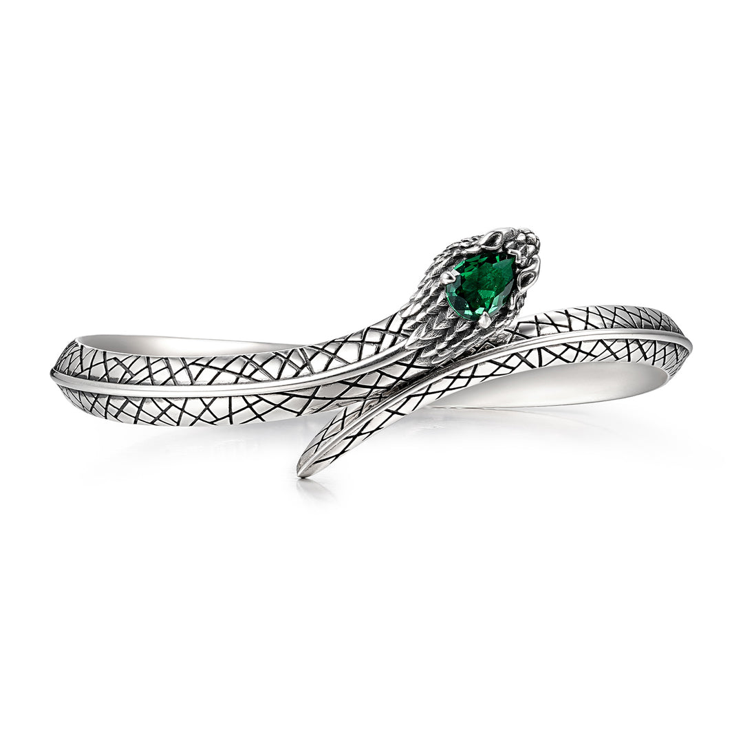 Emerald Spirit Snake Bangle Bracelet