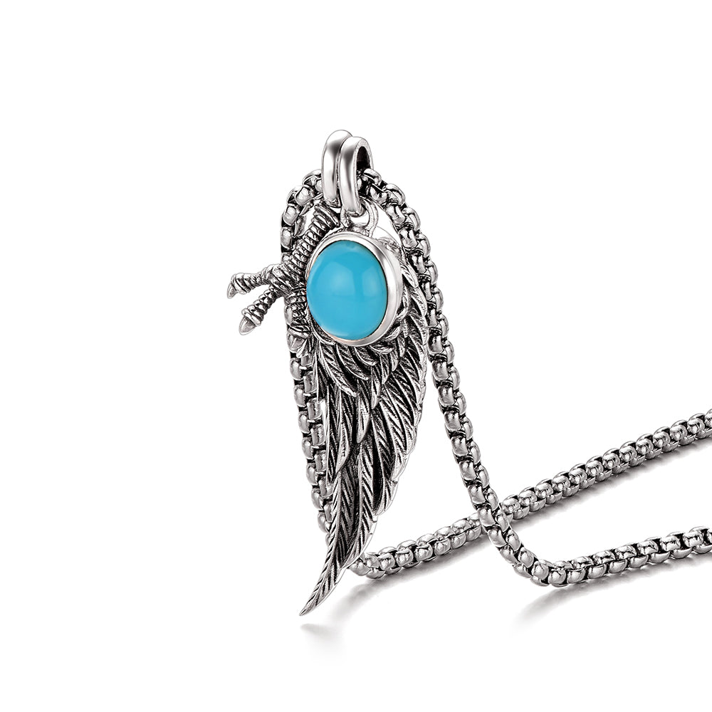 Vintage Wing & Claw Turquoise Pendant