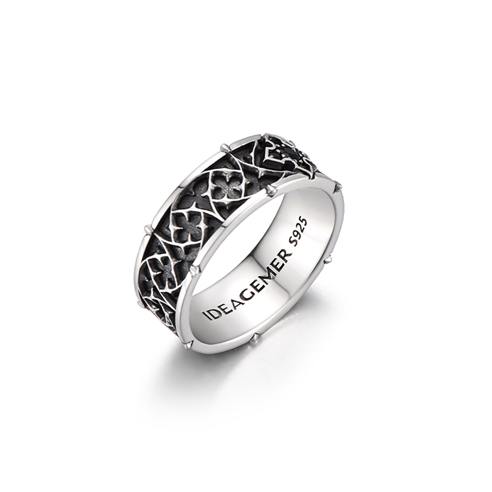 Vintage Thorn Cross Ring Band