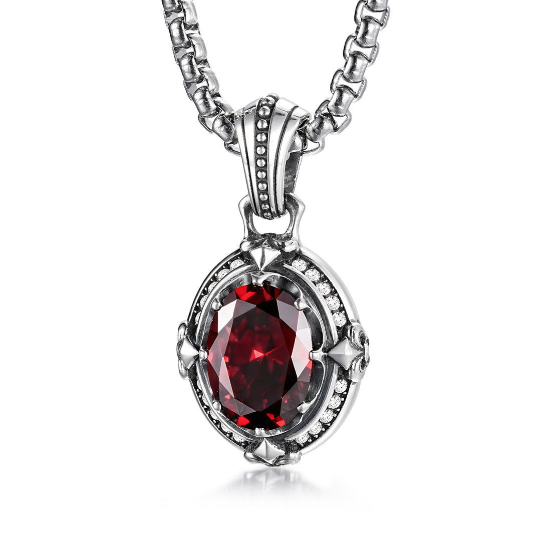 Vintage Ruby Fleur-De-Lis Pendant