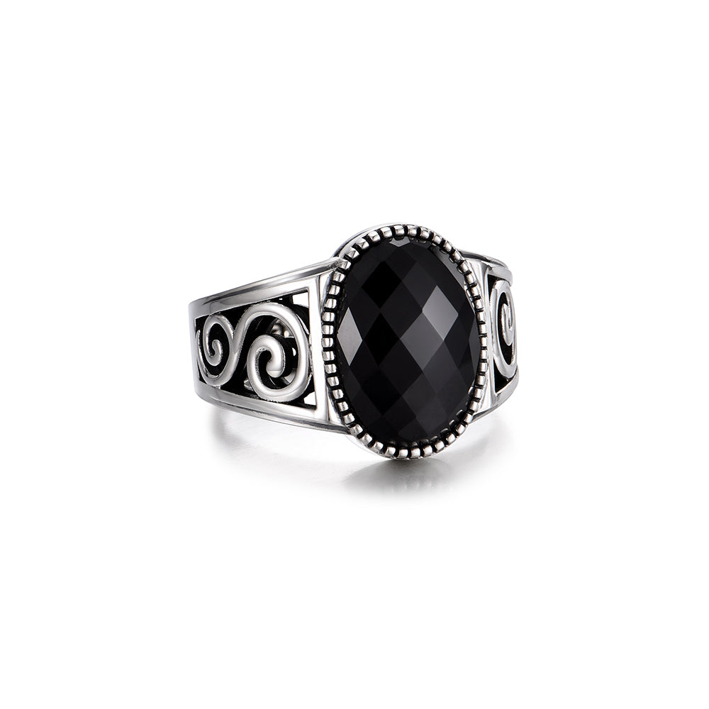 Vintage Oval Black Onyx Signet Ring