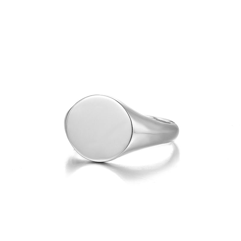 Custom Golden Round Signet Ring Deposit