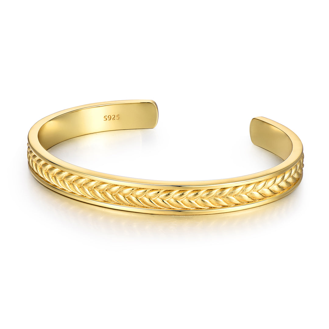 Golden Wheat Ear Bangle Bracelet
