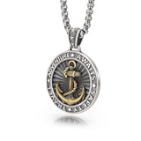 IDEAGEMER Anchor Sterling Silver Necklace Vintage Pendants