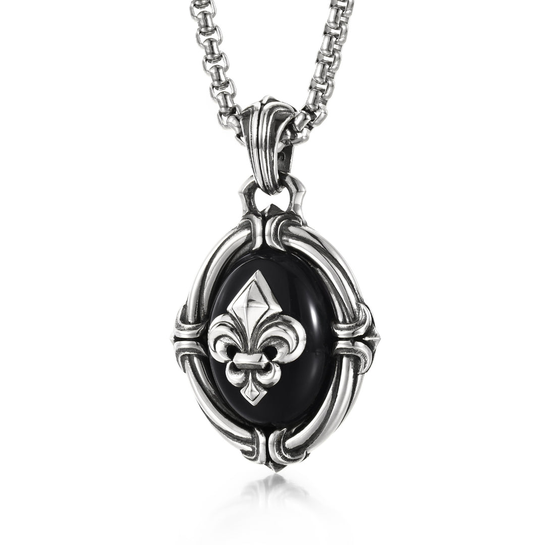 Vintage Fleur De Lis Medal Pendant