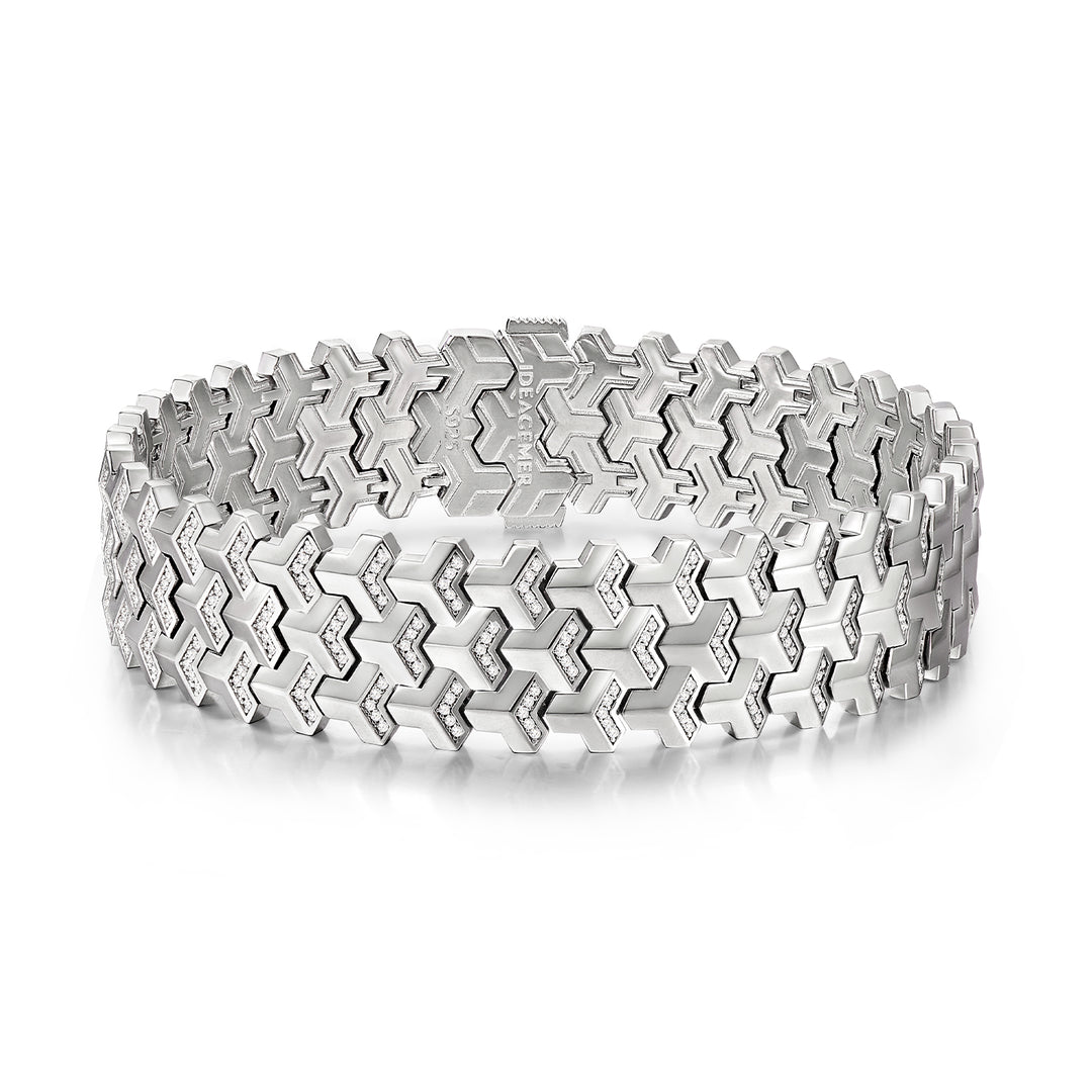 Solid Iced Triple Row Armor Bracelet