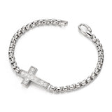 Sterling Silver Zircon Cross Bracelets