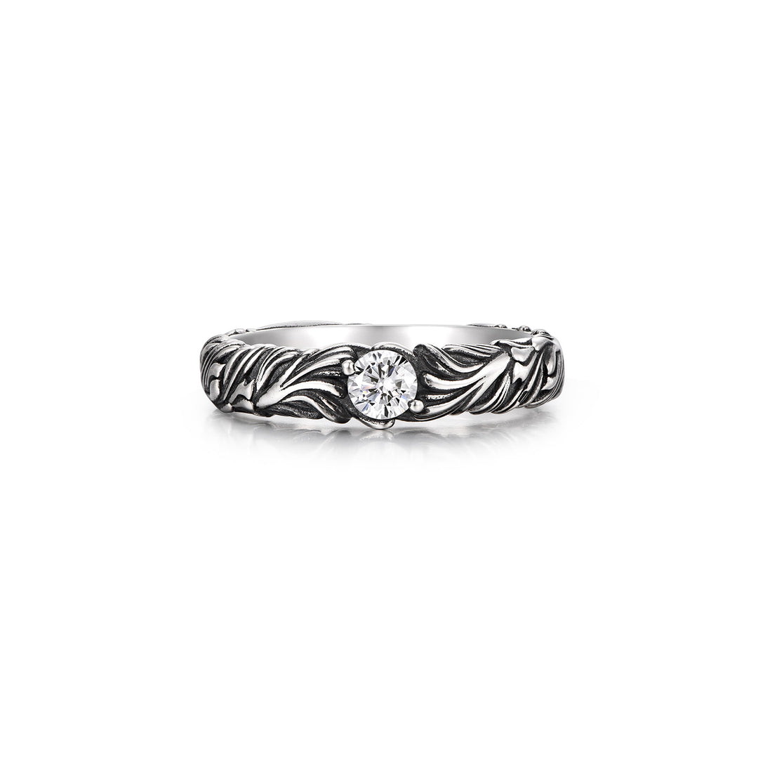 Vintage Wing of Feather Ring Band