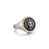 Vintage 14K Gold Lion King Round Signet Ring