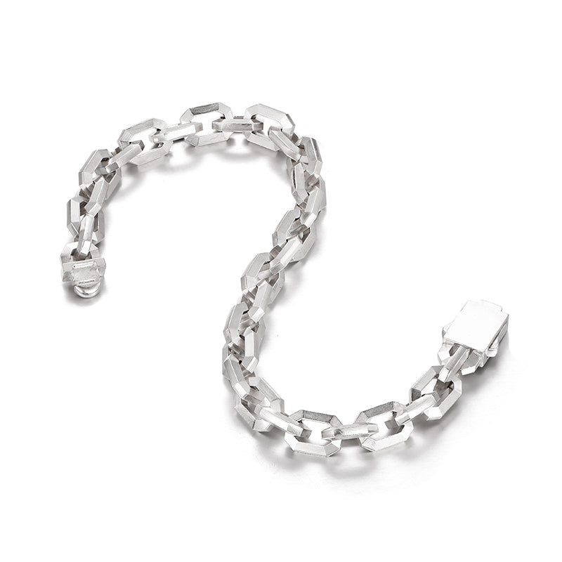Apex Geometric Faceted Link Bracelet