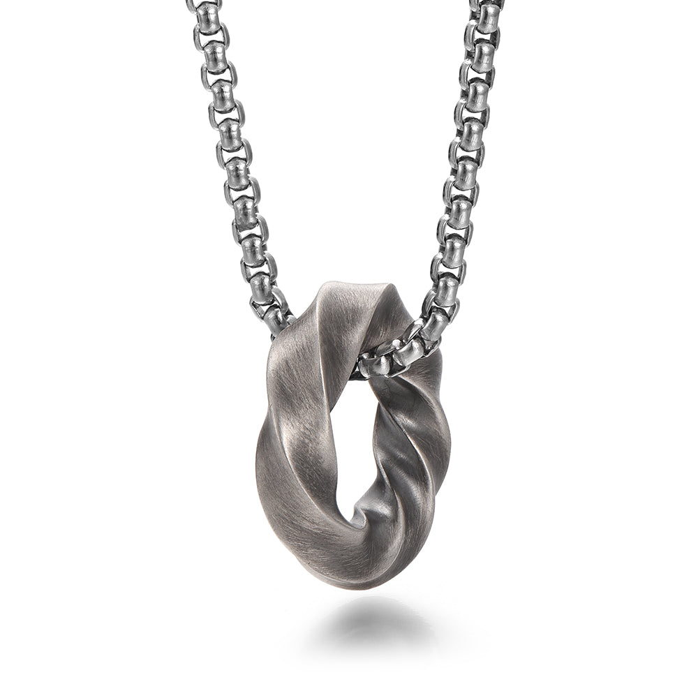 Vintage Mobius Hoop Pendant Necklace